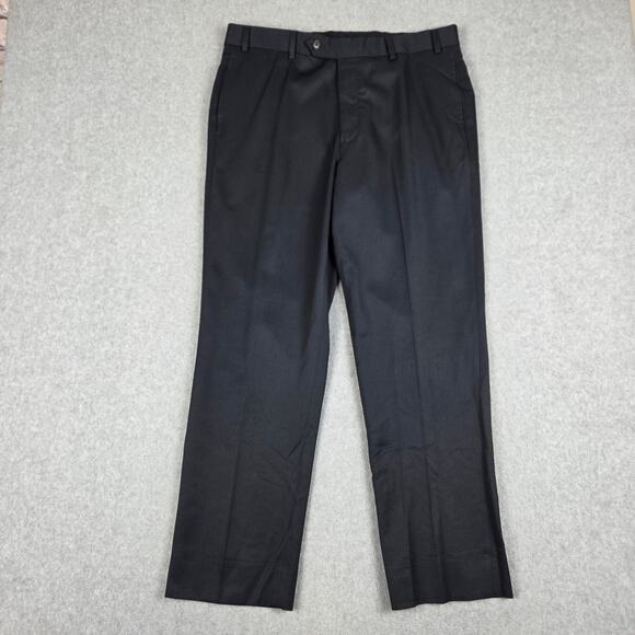 Brooks Brothers Mens 36x30 Madison Fit Navy Blue Wool Flat Front Dress Pants - Picture 1 of 10